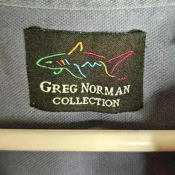 Greg Norman Collection Blue Pocket Button Short Sleeve Shirt Medium - Picture 3 of 7